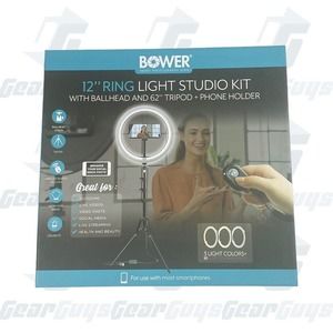 Bower 12" Ring Light Studio Kit 51" Extendable Tripod, Phone Holder & Remote New